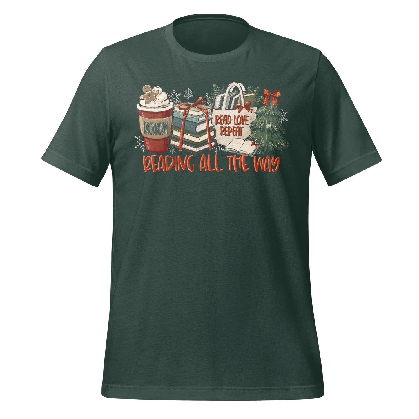 Reading All The Way Holiday Themed T-shirt