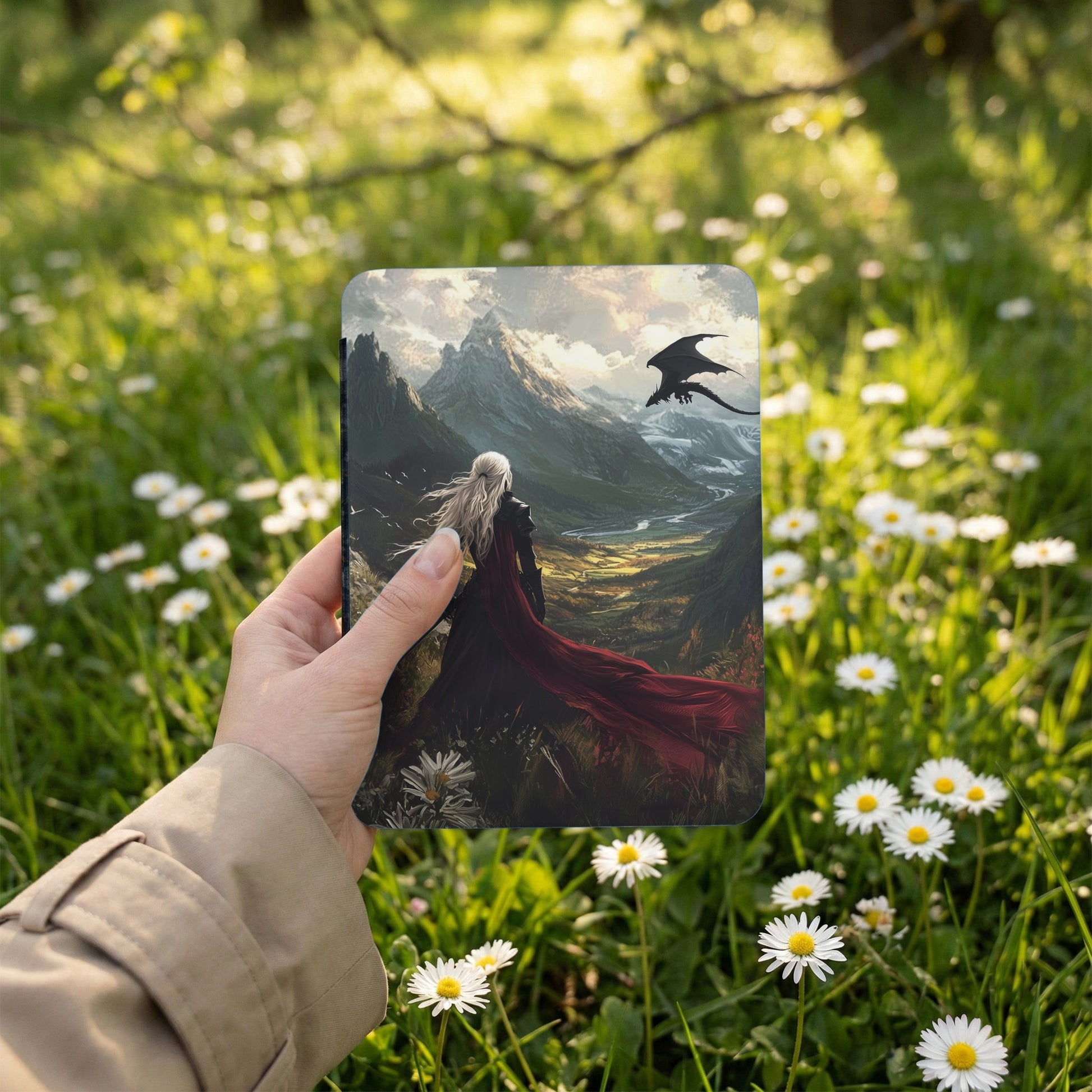 Epic Fantasy Dragon Mountains Valley Artwork product type