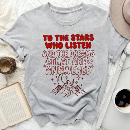 TO THE STARS WHO LISTEN AND THE DREAMS THAT ARE ANSWERED product type
Stars Design
Dreams Quote
Inspirational Text
Celestial Graphic
Answered Dreams
Mountain Imagery
Moon Stars Art
Positive Message
Fantasy Inspired
Mystical Aesthetic
Night Sky Design
Cosmic Quote
Galaxy Theme
Red Typography
Grey Background
Unique Graphic
Spiritual Art
Wish Fulfilled
Listener Message
Empowering Quote