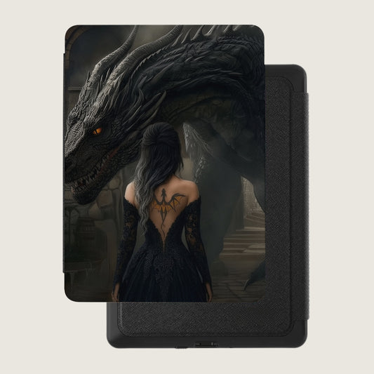 Dark Fantasy Woman Dragon Tattoo Mystical Art product type