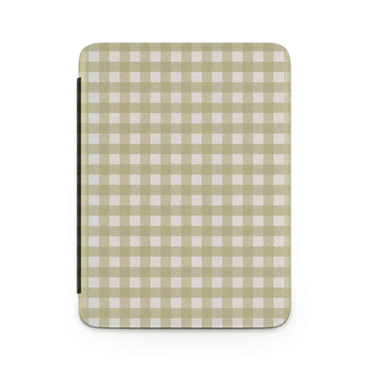 Stylish Beige and White Gingham Pattern Notebook Cover