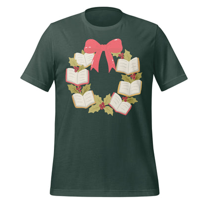 Festive Holiday Wreath with Bow Graphic T-shirt