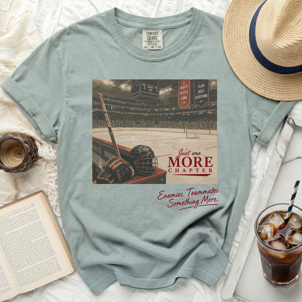 Just One More Chapter Hockey Tee in Bay