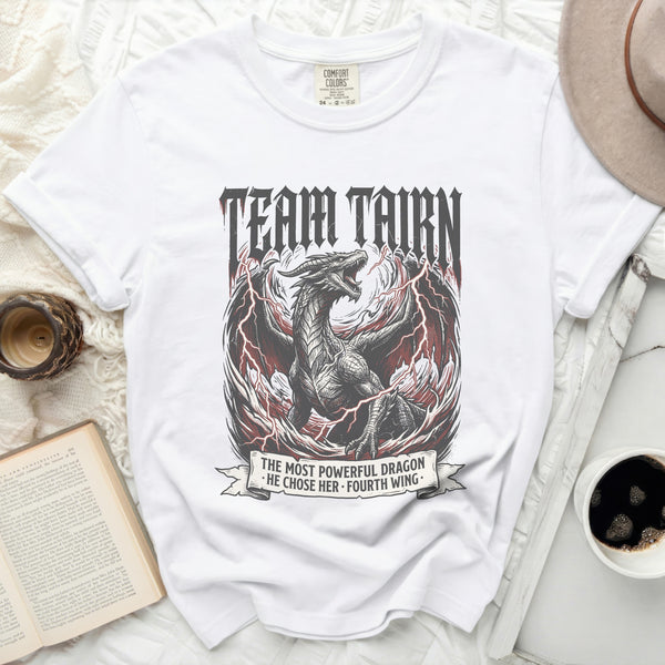 Team Tairn Dragon Tee in White