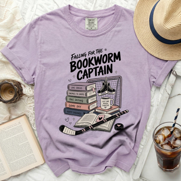 Falling for the Bookworm Captain Tee in Orchid