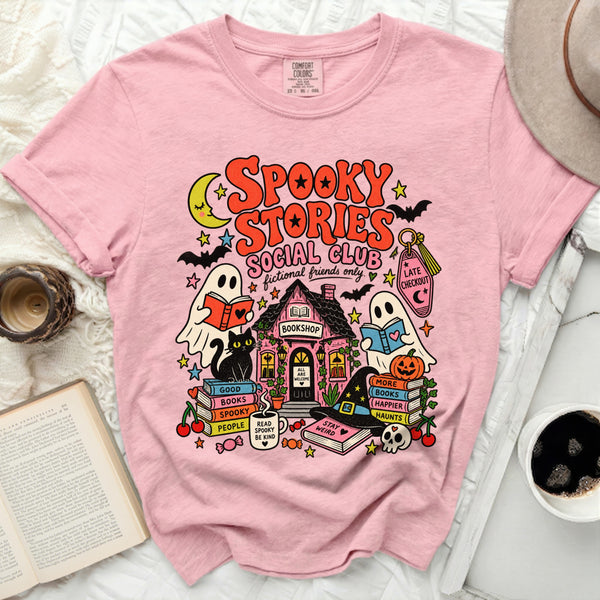 Spooky Stories Club Tee in Blossom