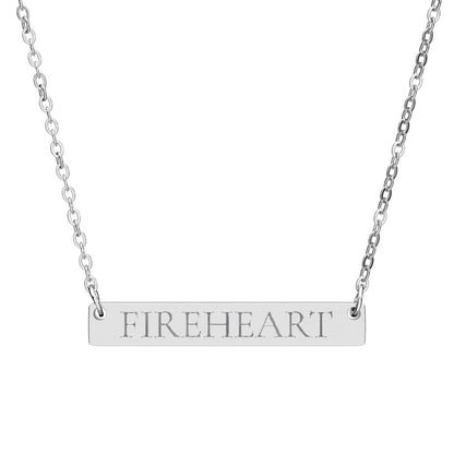 FIREHEART Engraved Nameplate Necklace Jewelry
