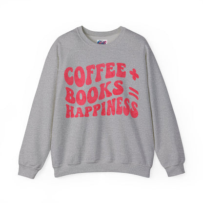 "Coffee + Books = Happiness" Sweatshirt - MagicMerchEmporium