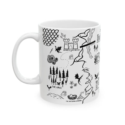 White Fourth Wing Map Mug