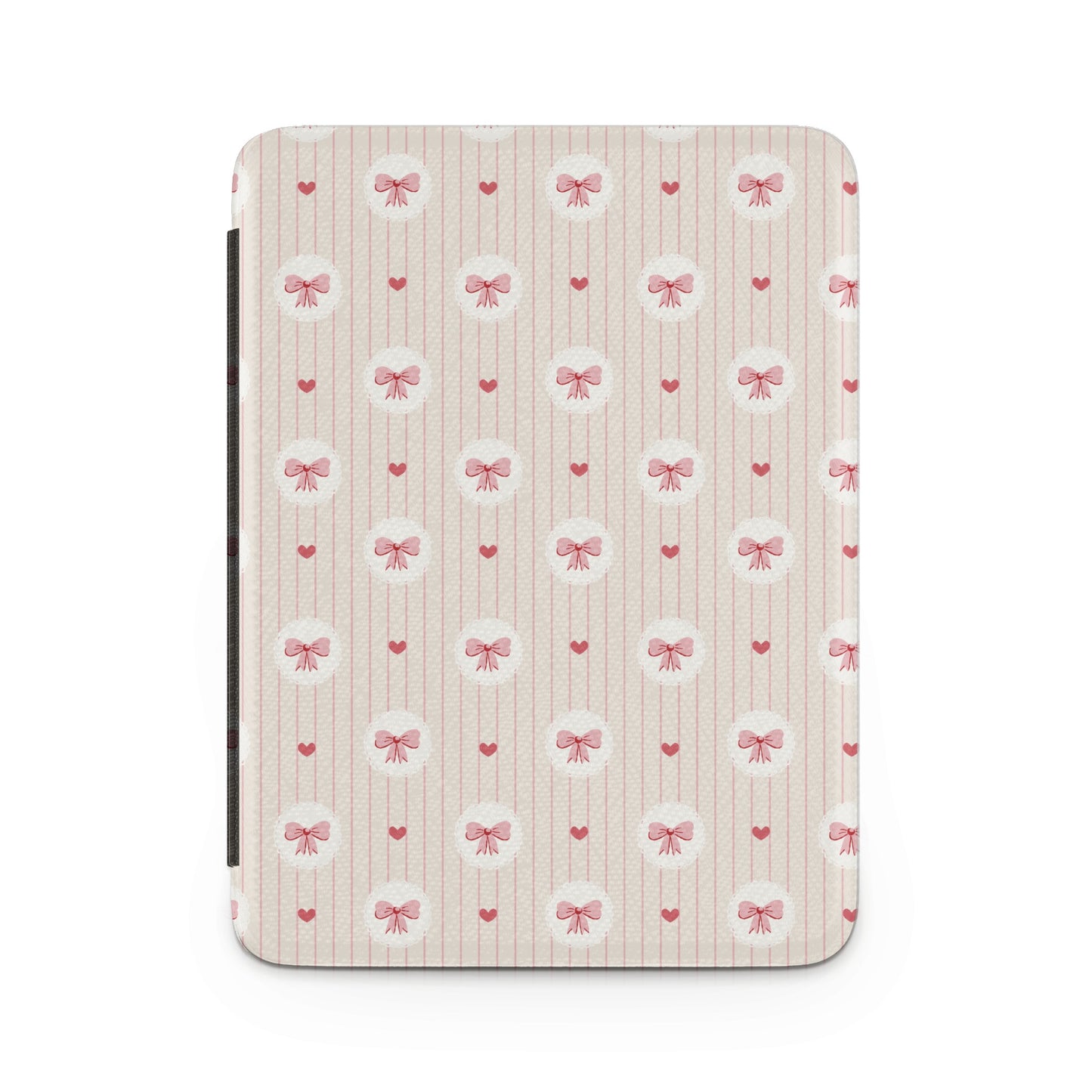 Pink Bow and Heart Pattern Design iPad Case