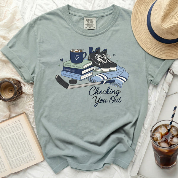 Checking You Out Hockey Fan Tee in Bay