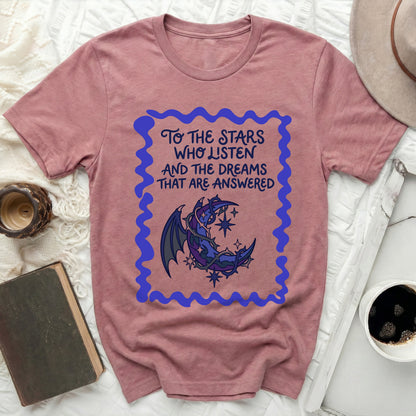 To The Stars Who Listen Dreams Answered Dragon Moon T-Shirt
Dragon Moon Design, Celestial Stars, Fantasy Art Tee, Literary Quote, Bookworm Apparel, Inspirational Shirt, Mystical Creature, Dreamer Gift, Unique Graphic, Spiritual Text, Magical Motif, Night Sky Dragon, Answered Dreams, Listening Stars, Graphic T-Shirt, Aesthetic Wearable, Gothic Inspired, Whimsical Design, Cosmos Theme, Enchanting Product