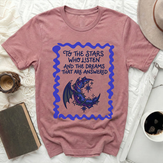 To The Stars Who Listen Dreams Answered Dragon Moon T-Shirt
Dragon Moon Design, Celestial Stars, Fantasy Art Tee, Literary Quote, Bookworm Apparel, Inspirational Shirt, Mystical Creature, Dreamer Gift, Unique Graphic, Spiritual Text, Magical Motif, Night Sky Dragon, Answered Dreams, Listening Stars, Graphic T-Shirt, Aesthetic Wearable, Gothic Inspired, Whimsical Design, Cosmos Theme, Enchanting Product