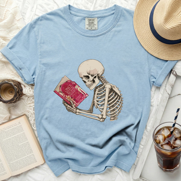 Broken Heart Skeleton Tee in Chambray