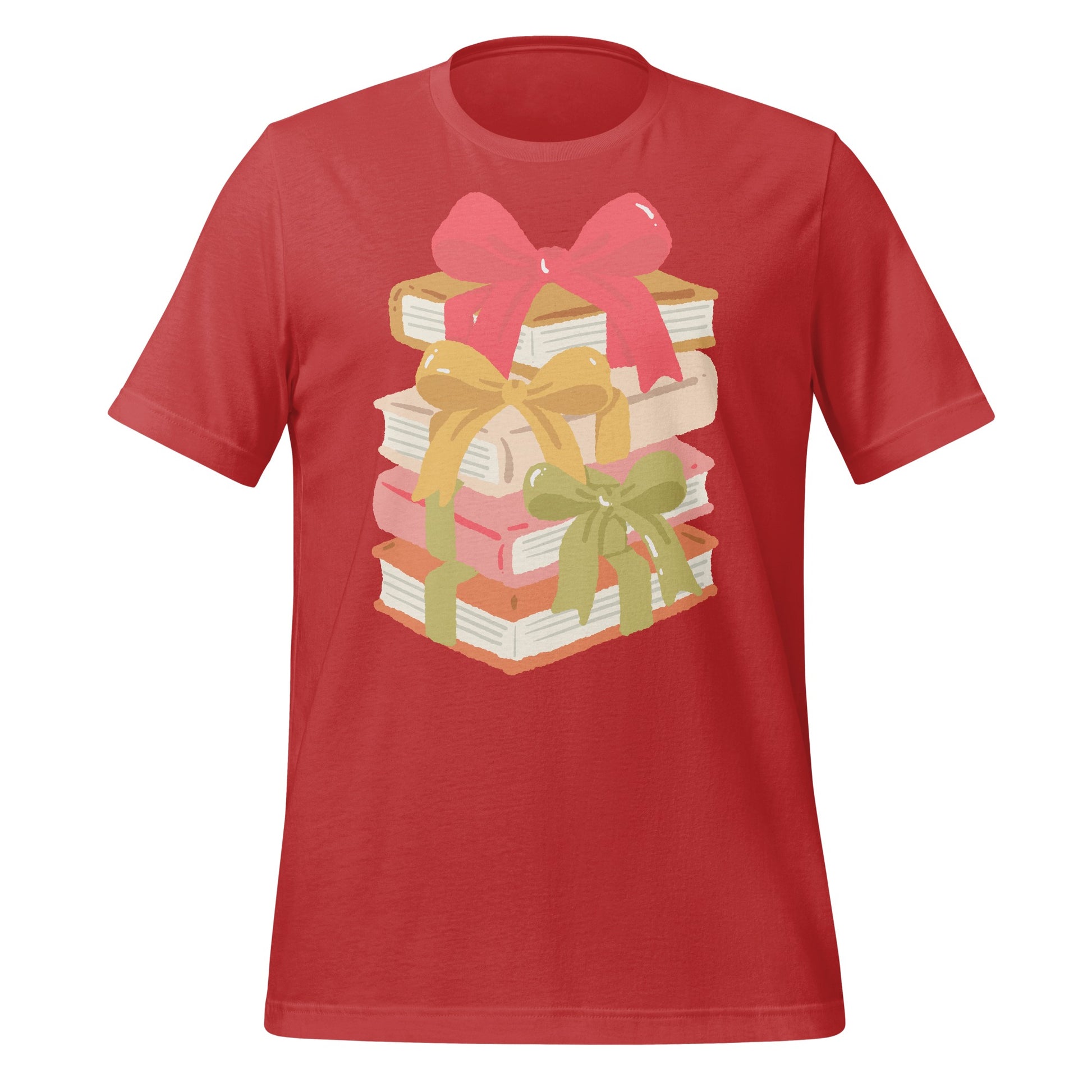 Stack of Gift Wrapped Books Design T-Shirt