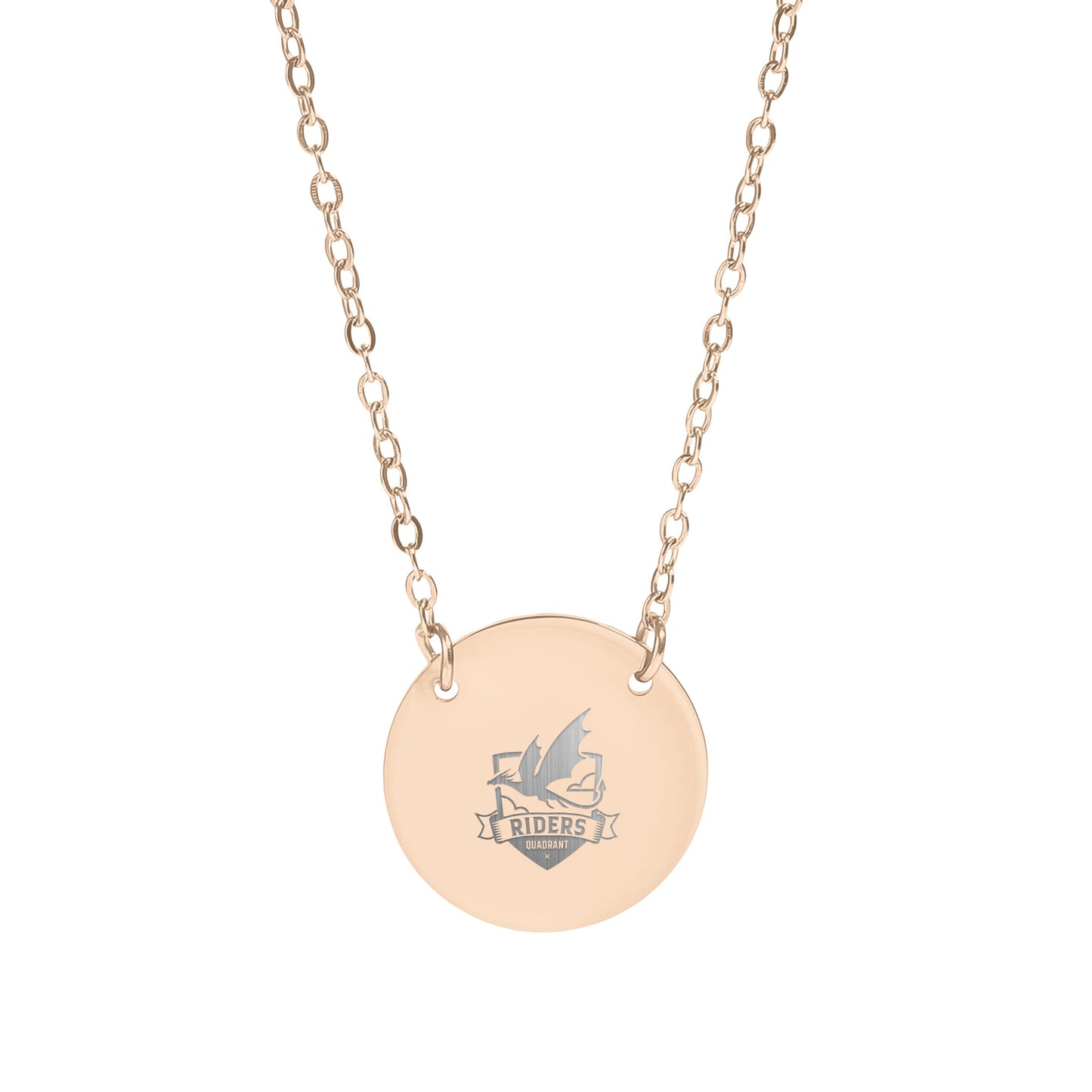 Gold Chain Necklace with Riders Insignia Design