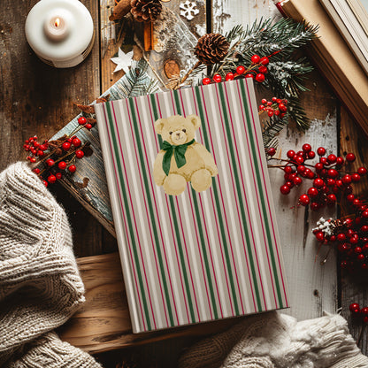 Festive Bear Themed Striped Holiday Journal product