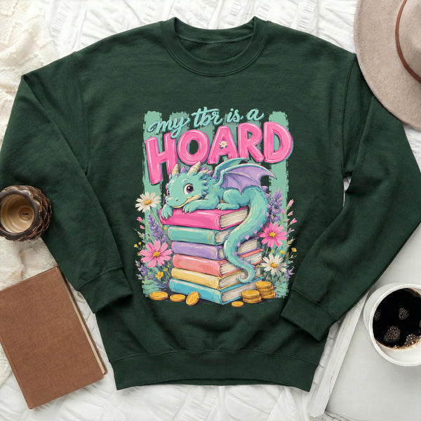 My TBR is a Hoard Dragon Sweatshirt in Forest Green