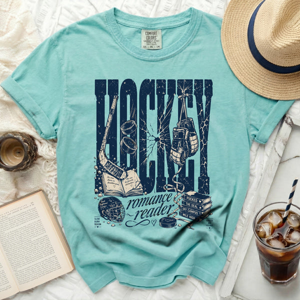 Hockey Romance Reader Tee in Island Reef