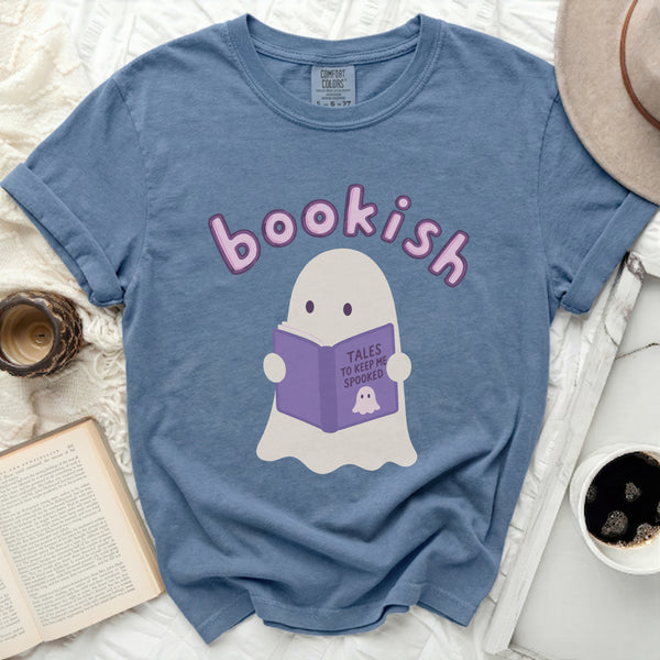 Bookish Ghost Tee in Blue Jean