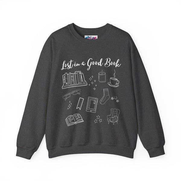 Lost in a Good Book Sweatshirt in Dark Heather
