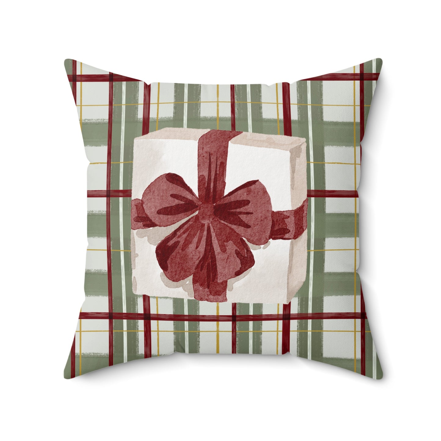 Festive Pillow with Gift Design for Holiday Decor