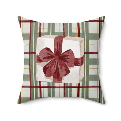 Festive Pillow with Gift Design for Holiday Decor