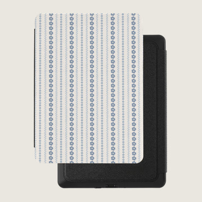 Blue Floral Stripe Pattern Kindle Cover Accessory