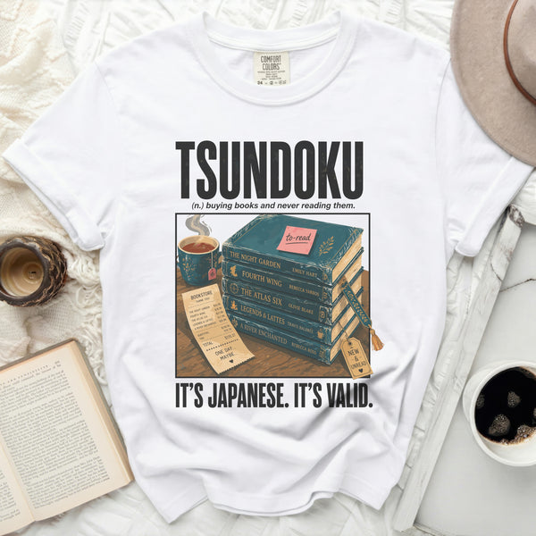 Tsundoku Definition Tee in White