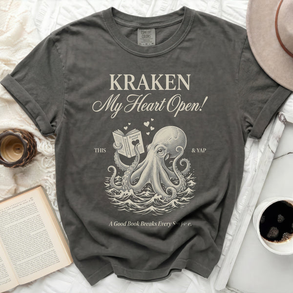 Kraken My Heart Open! Tee in Pepper