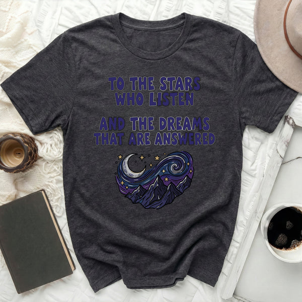 ACOTAR Swirling Dreams Mountain Tee in Dark Grey Heather