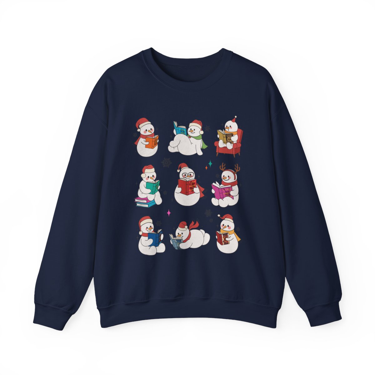 Cute Snowmen Reading Christmas Sweatshirt