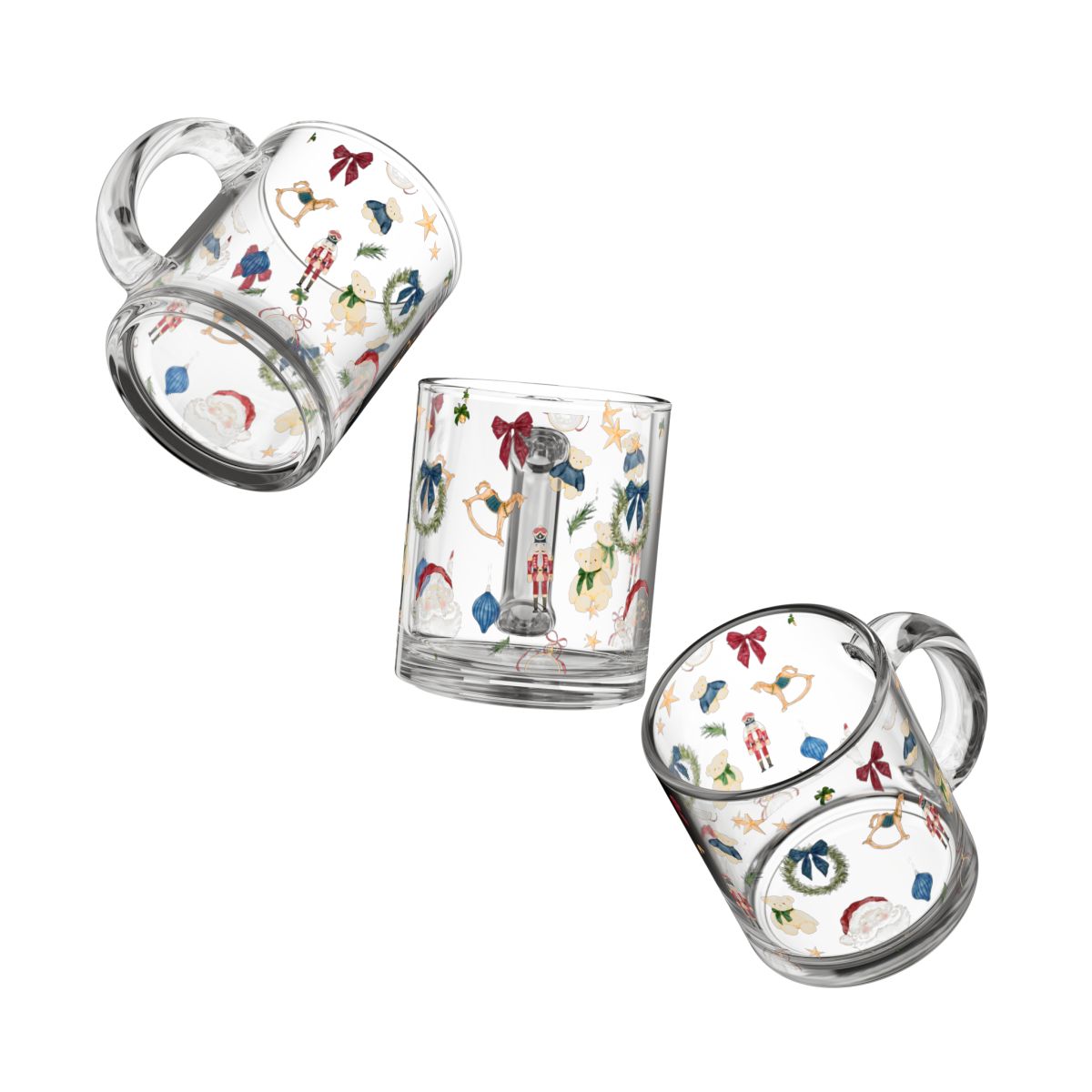 Festive holiday-themed transparent cup collection product