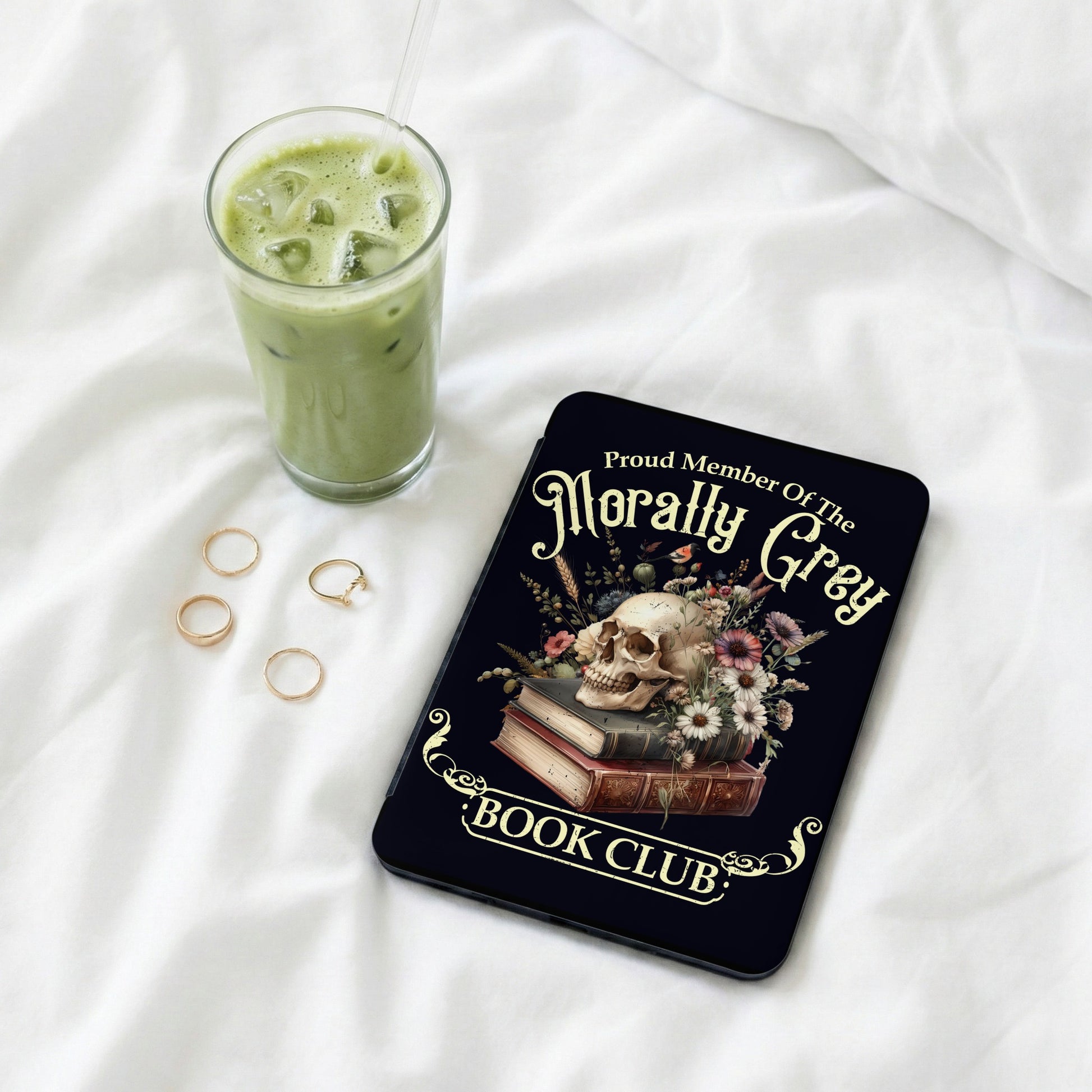 Morally Grey Book Club Skull Books Floral Design product type
