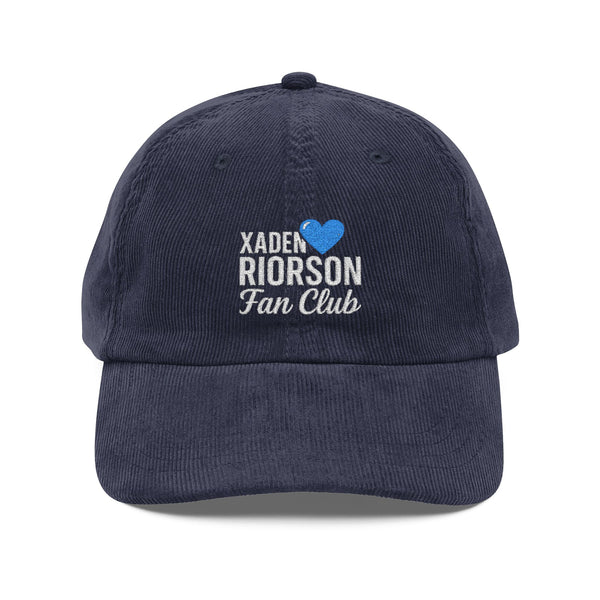 Xaden Riorson Fan Club - Vintage Corduroy Cap in Navy Blue