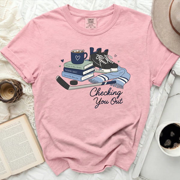 Checking You Out Hockey Fan Tee in Blossom