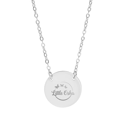 Engraved Pendant Necklace with Butterfly Design