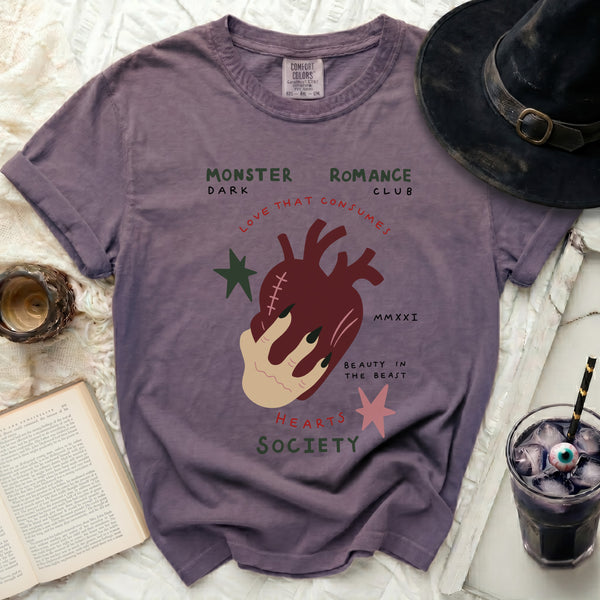 Monster Romance Club Stitched Souls Tee in Grape