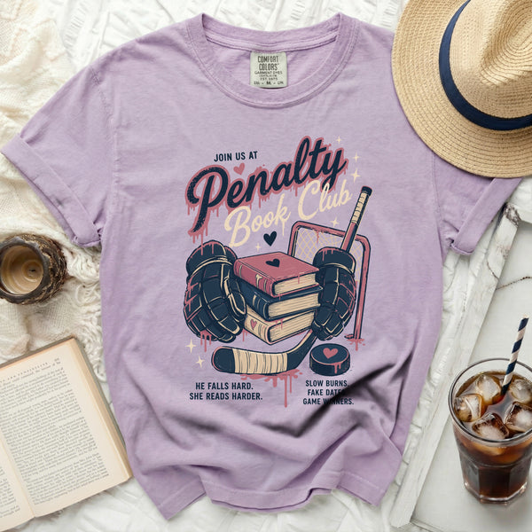 Penalty Book Club Hockey Tee in Orchid