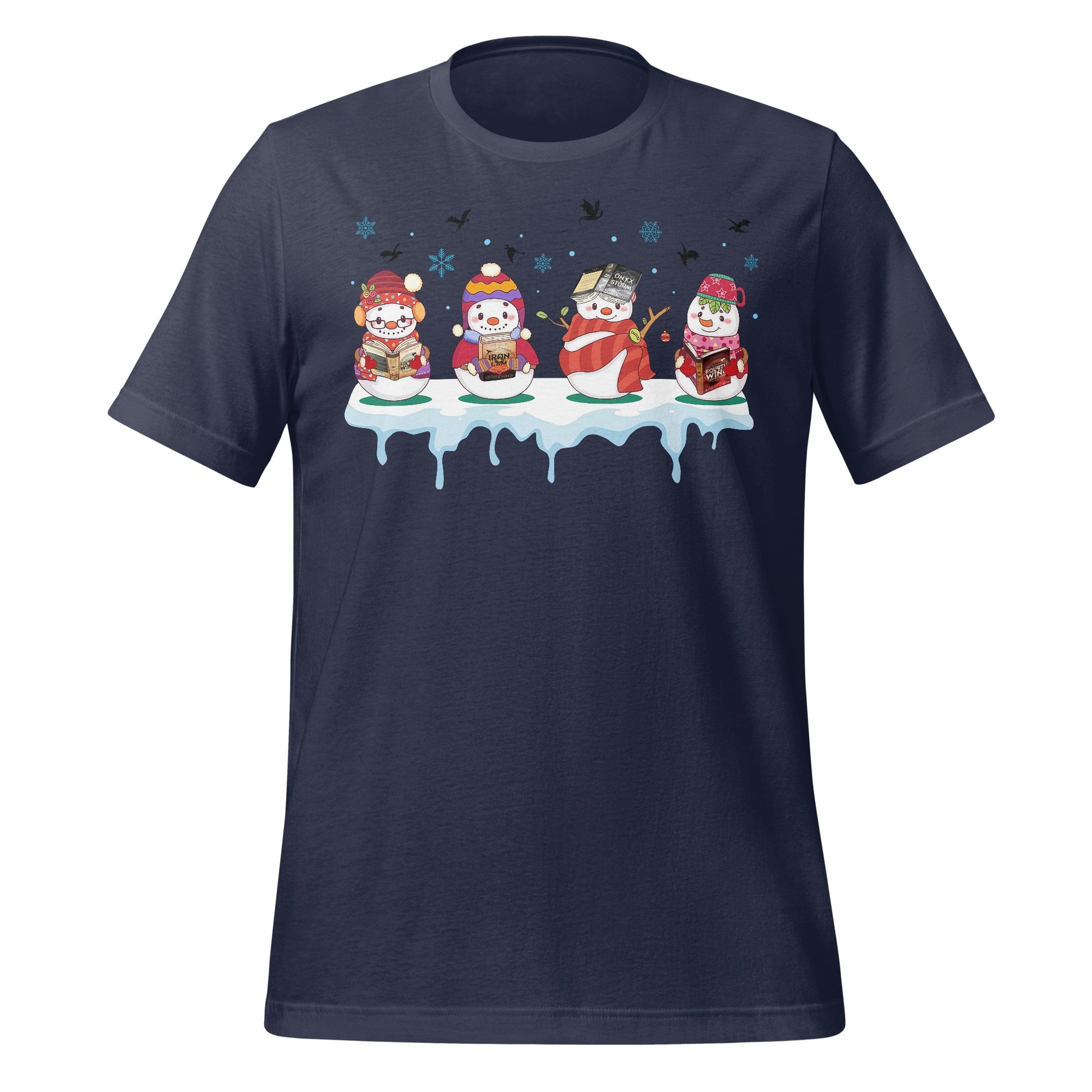 Festive Snowmen Reading Holiday T-Shirt
