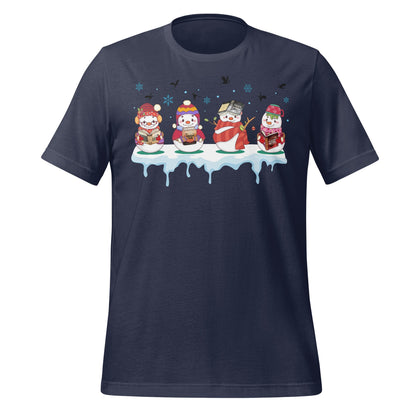 Festive Snowmen Reading Holiday T-Shirt