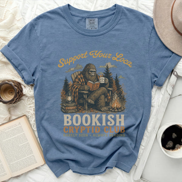 Bookish Cryptid Club Tee in Blue Jean