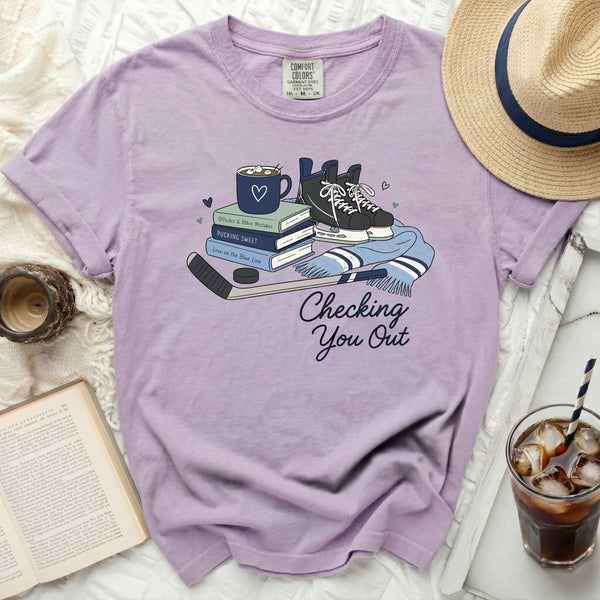 Checking You Out Hockey Fan Tee in Orchid