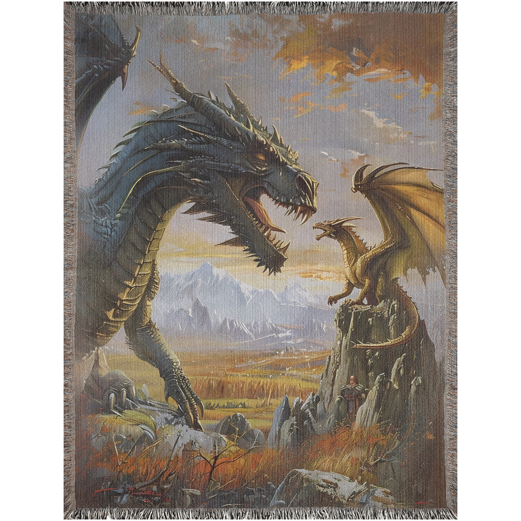 🐉 Fourth Wing Dragon Woven Tapestry Blanket 🐲