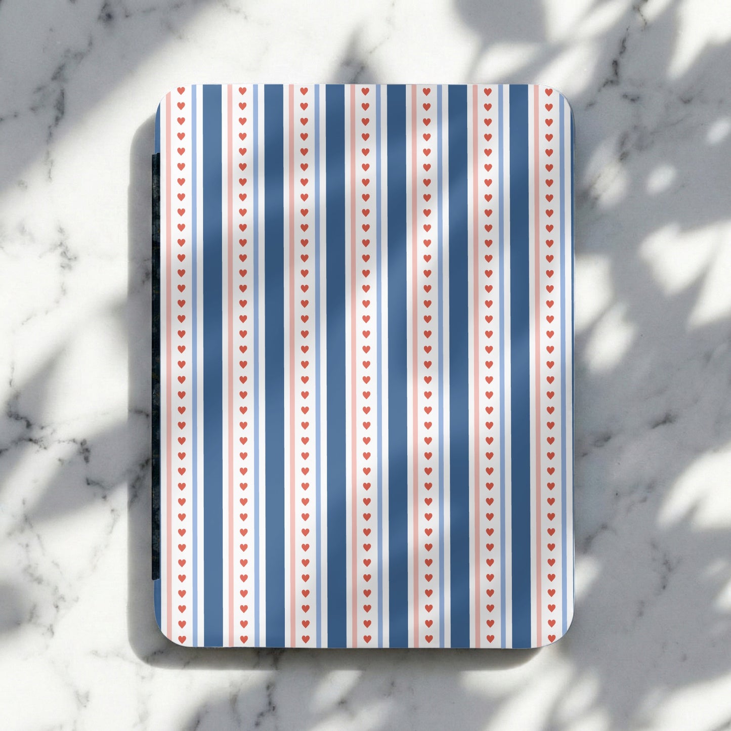 Striped Pattern with Tiny Hearts Hardcover Notebook