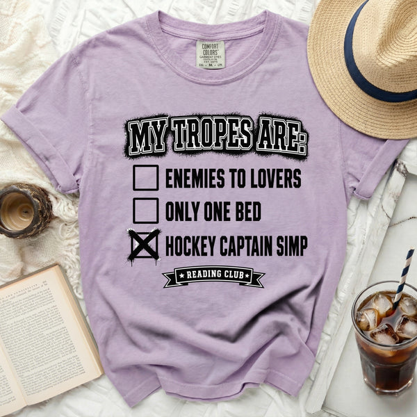 My Tropes Are: Hockey Captain Simp Tee in Orchid