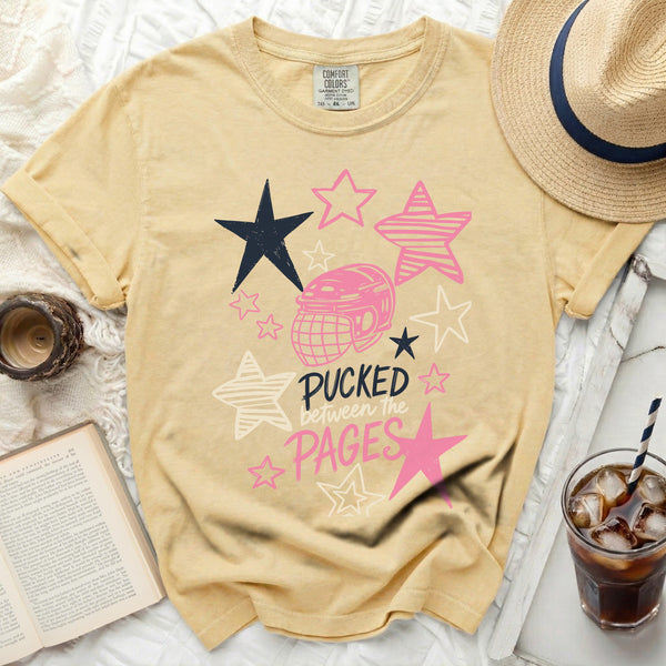 Pucked Between The Pages Tee in Butter