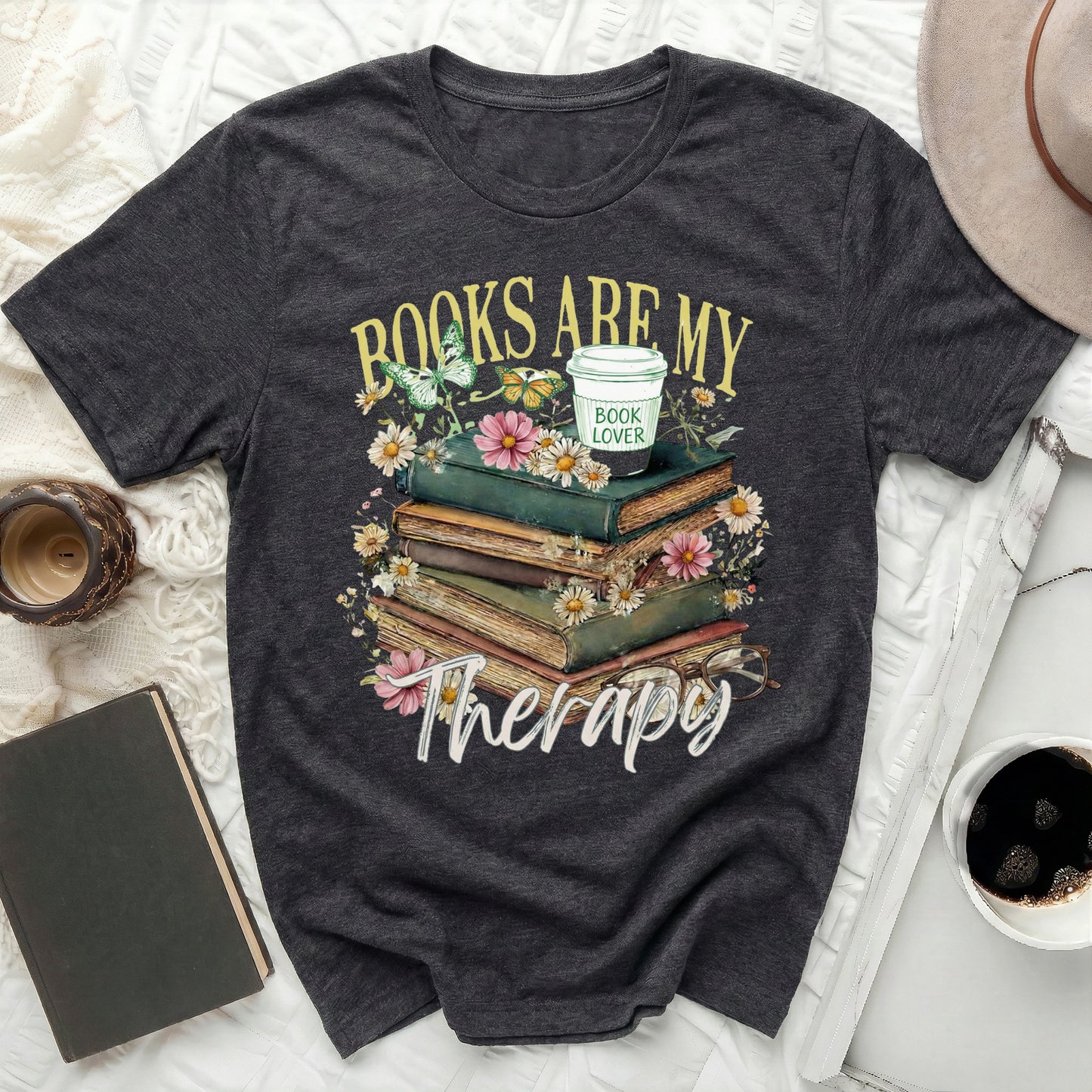 Books Are My Therapy Book Lover Shirt Literary Tee