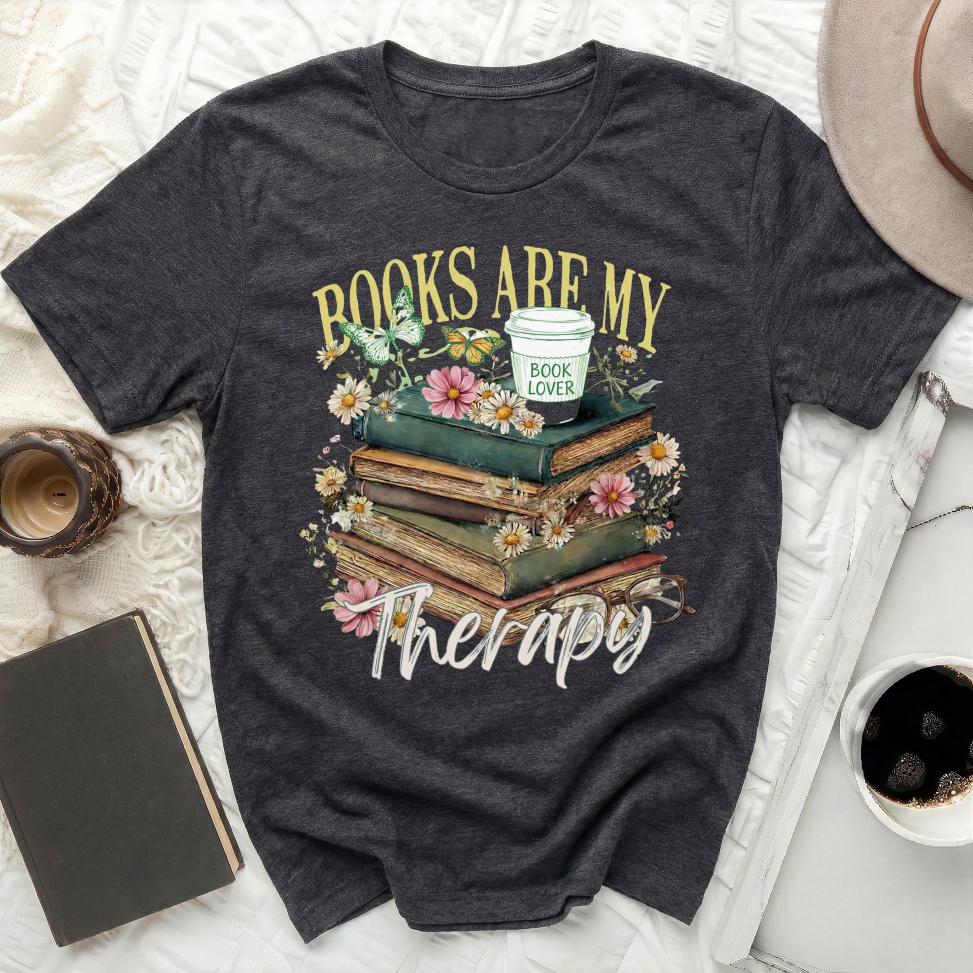 Books Are My Therapy Book Lover Shirt Literary Tee