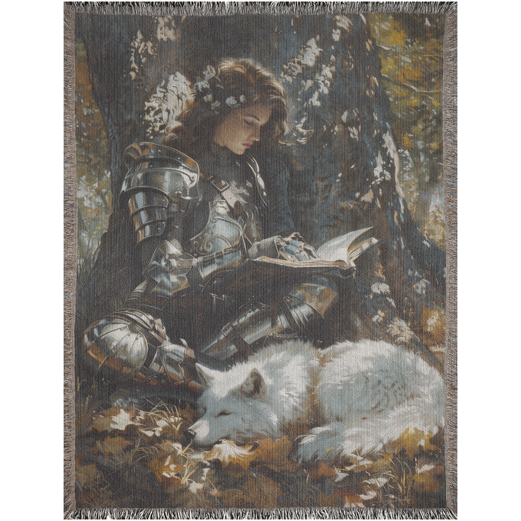 🐺 Wolf Medieval Woven Throw Blanket